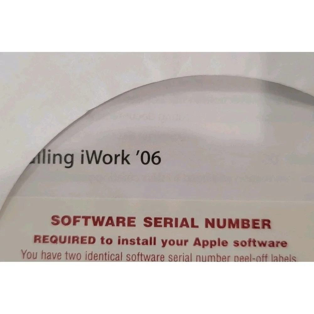 Apple iWork '06 Install DVD for Mac Computer, Version 2.0 with Product Key, 2006